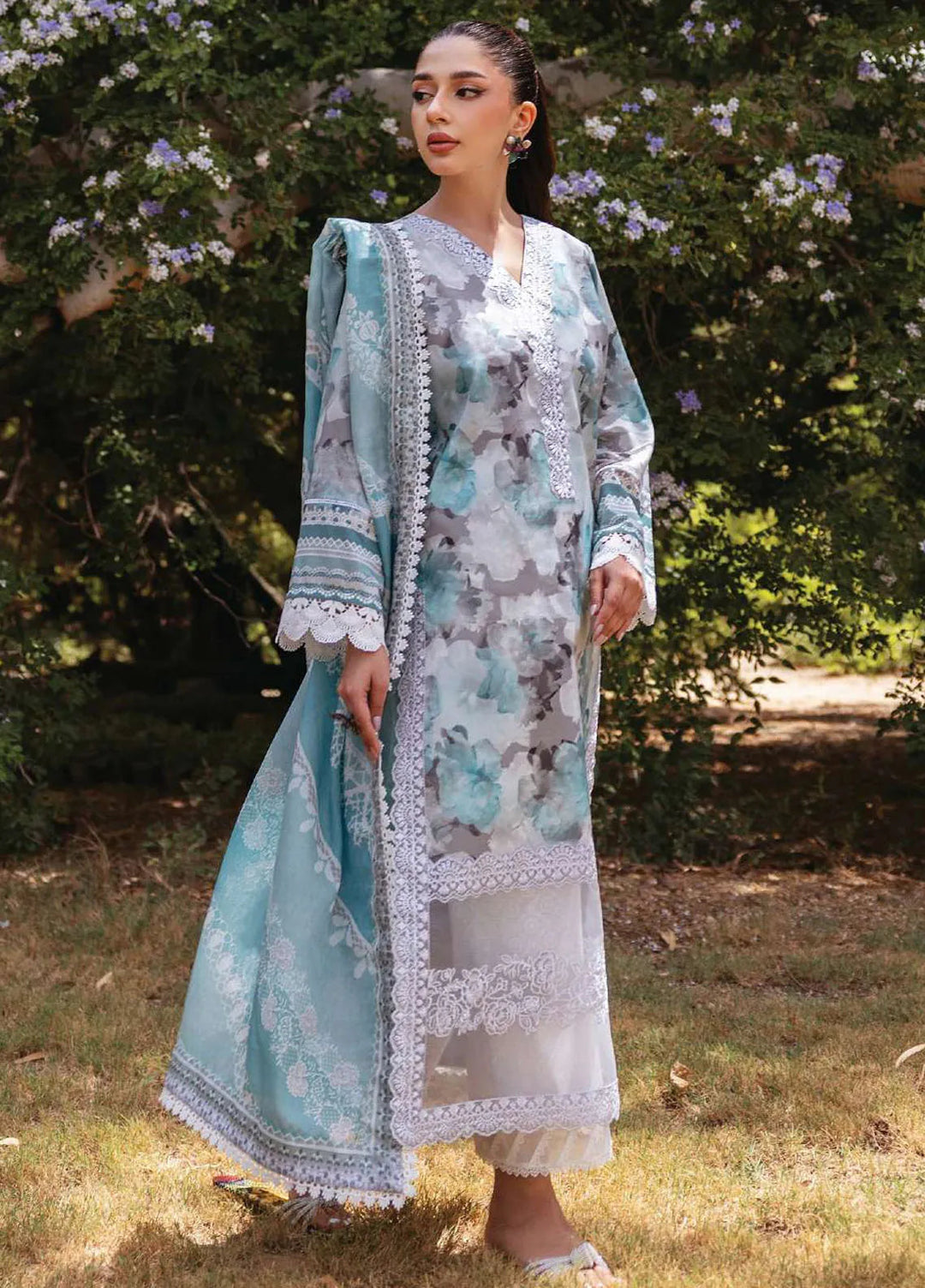 Tahra by Zainab Chottani Embroidered Lawn Suit Unstitched 3 Piece ZC24T 3B Zinnia - Summer Collection