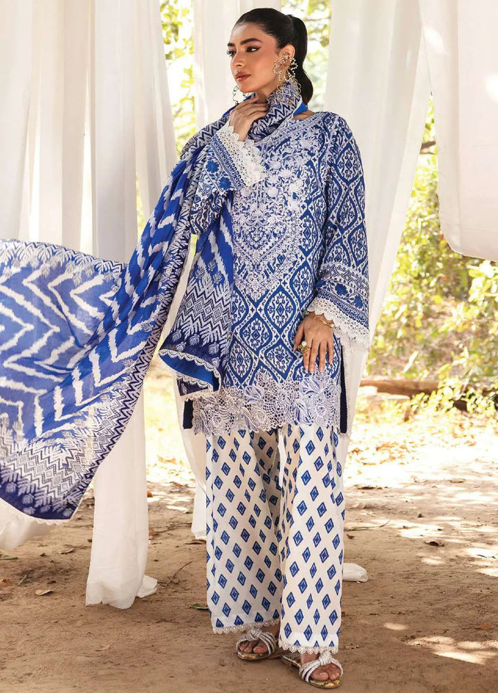Tahra by Zainab Chottani Embroidered Lawn Suit Unstitched 3 Piece ZC24T 4A Leena - Summer Collection