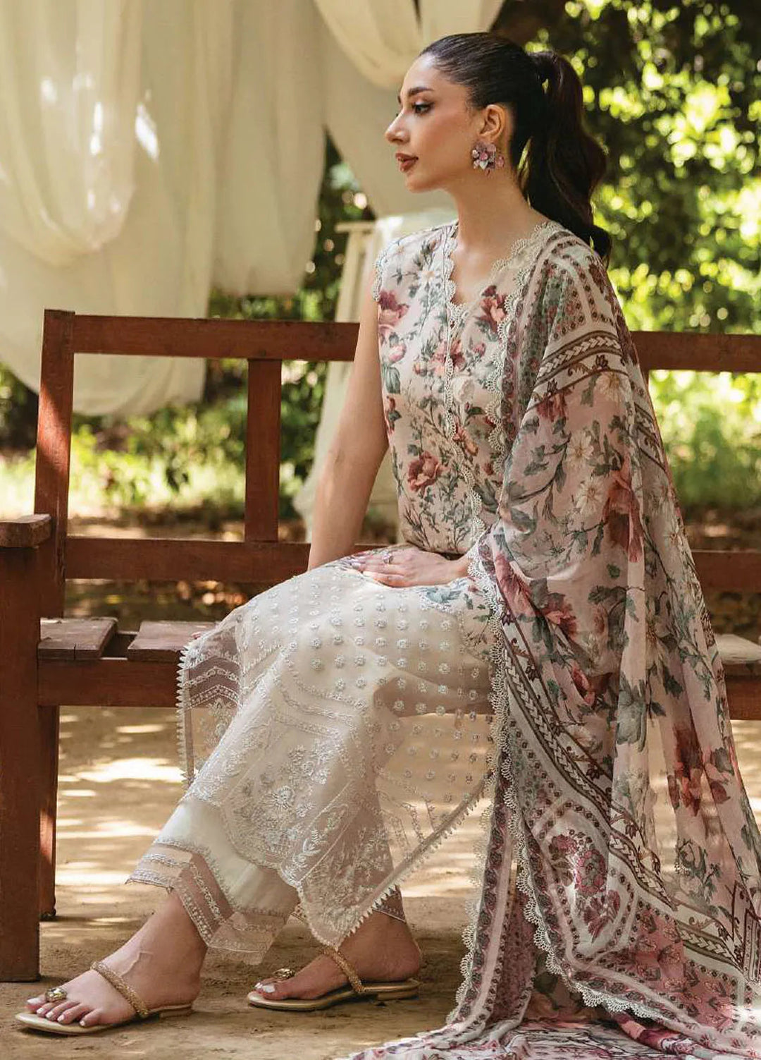 Tahra by Zainab Chottani Embroidered Lawn Suit Unstitched 3 Piece ZC24T 5B Samaha - Summer Collection