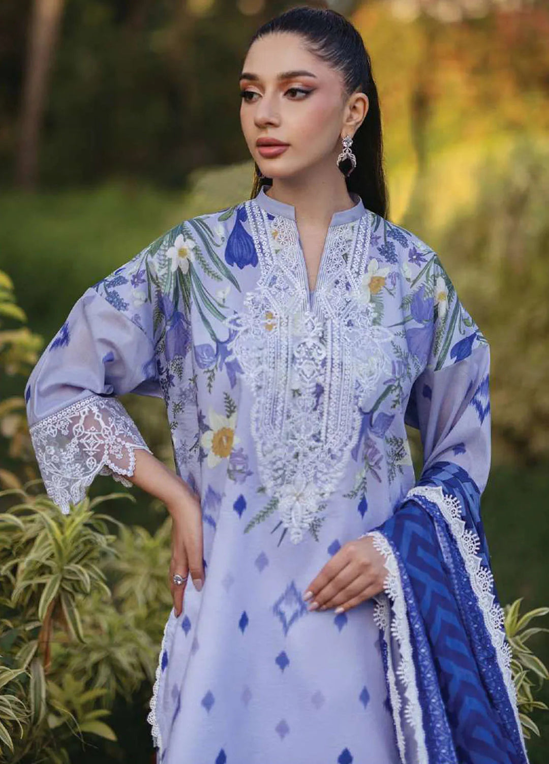 Tahra by Zainab Chottani Embroidered Lawn Suit Unstitched 3 Piece ZC24T 6A Raha - Summer Collection