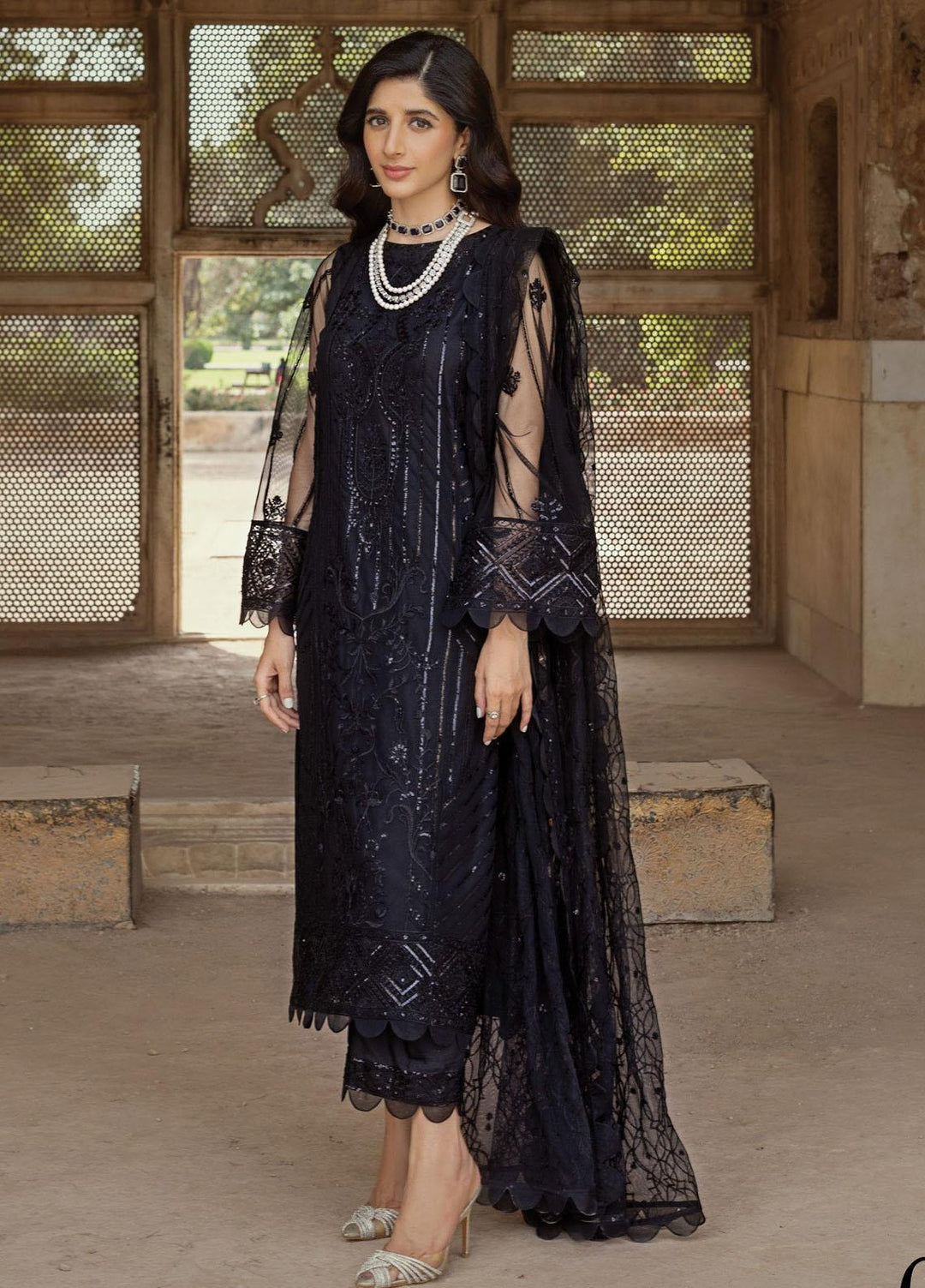 Tahra By Zainab Chottani Embroidered  Suits Unstitched 3 Piece TZC23LF D-02 Marjan - Luxury Festive Collection