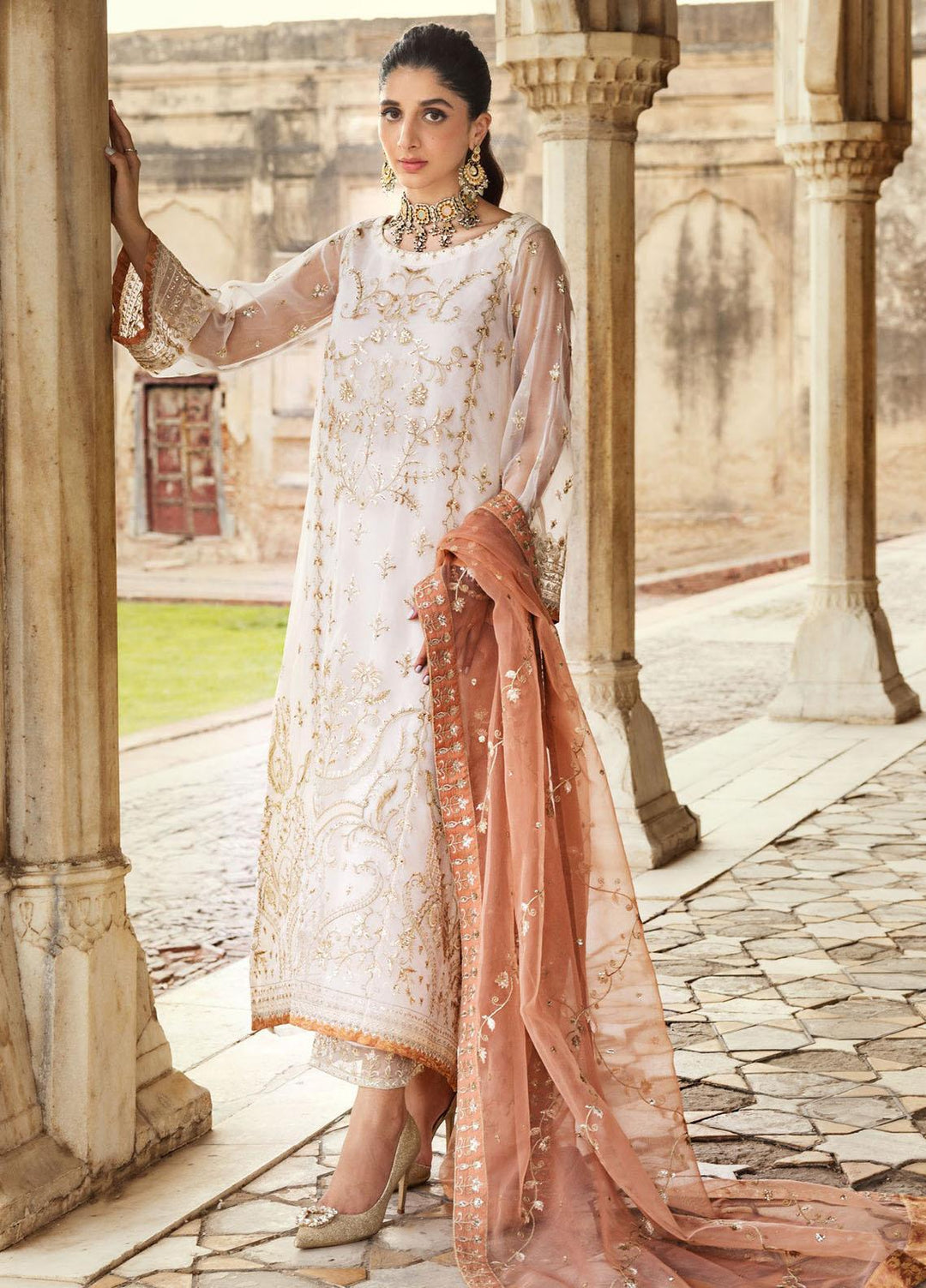Tahra By Zainab Chottani Embroidered  Suits Unstitched 3 Piece TZC23LF D-04 Mumtaz - Luxury Festive Collection