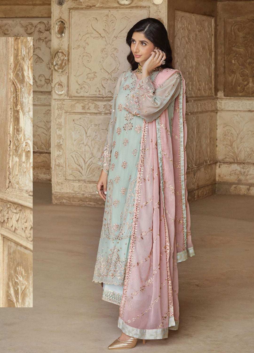 Tahra By Zainab Chottani Embroidered  Suits Unstitched 3 Piece TZC23LF D-05 Dilbar - Luxury Festive Collection