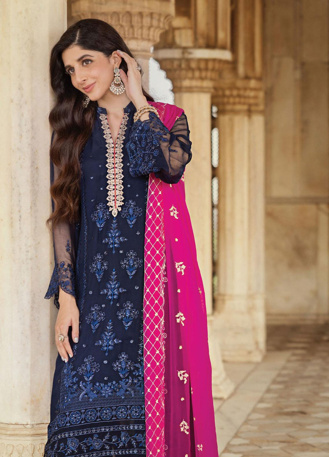 Tahra By Zainab Chottani Embroidered  Suits Unstitched 3 Piece TZC23LF D-09 Sultana - Luxury Festive Collection