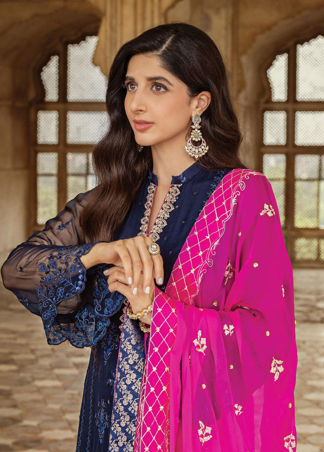 Tahra By Zainab Chottani Embroidered  Suits Unstitched 3 Piece TZC23LF D-09 Sultana - Luxury Festive Collection