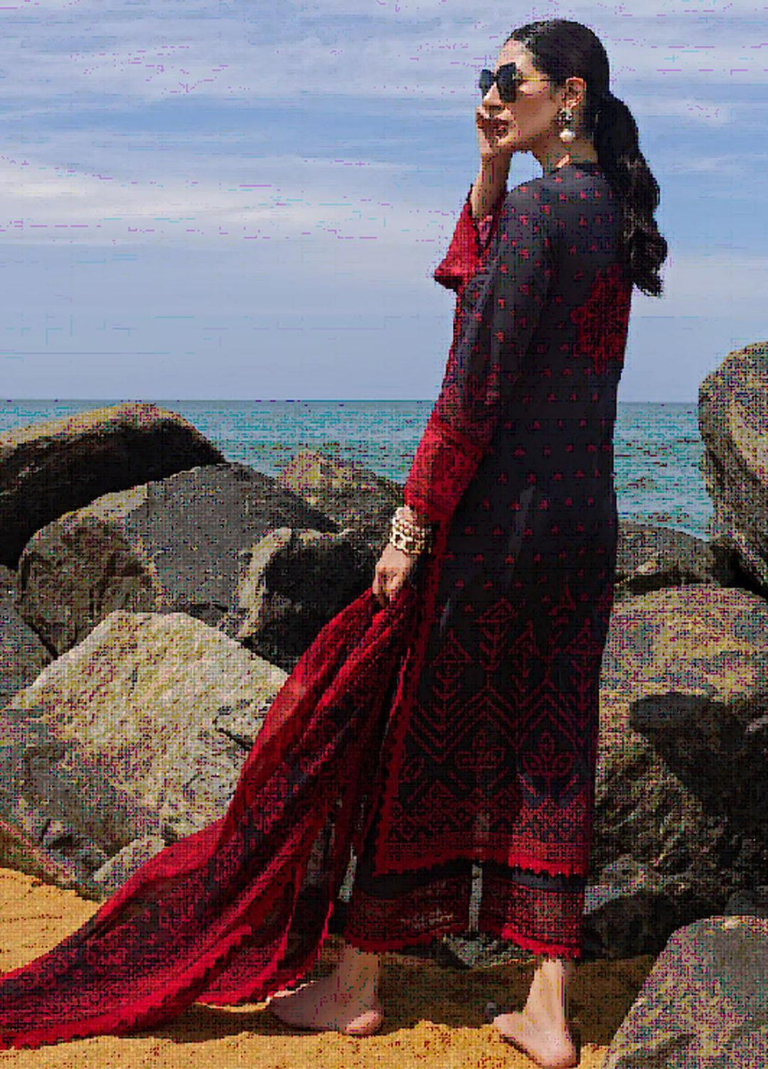 Tahra By Zainab Chottani Embroidered Lawn Suits Unstitched 3 Piece TZC22SS BANDHANI 4A - Spring / Summer Collection