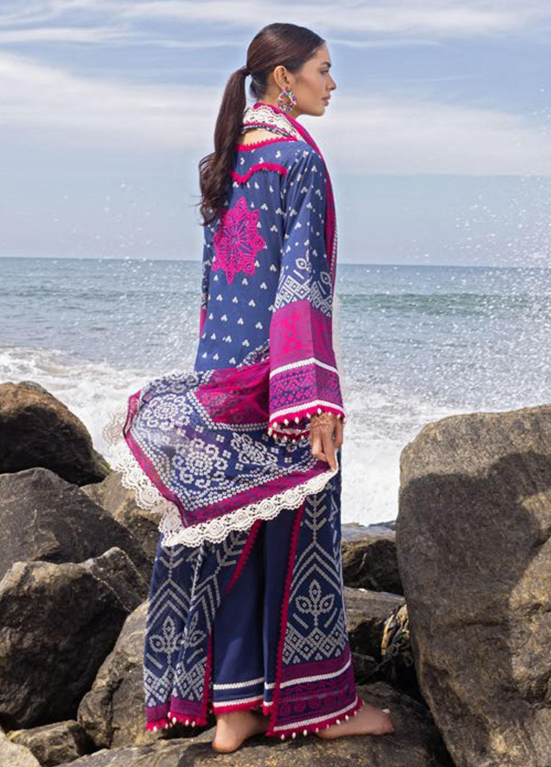 Tahra By Zainab Chottani Embroidered Lawn Suits Unstitched 3 Piece TZC22SS BANDHANI 4B - Spring / Summer Collection
