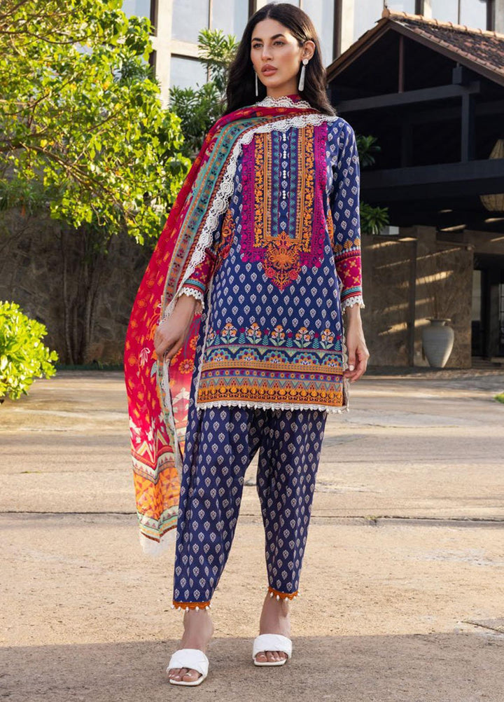 Tahra By Zainab Chottani Embroidered Lawn Suits Unstitched 3 Piece TZC22SS ETHNIC BLAZE 5A - Spring / Summer Collection