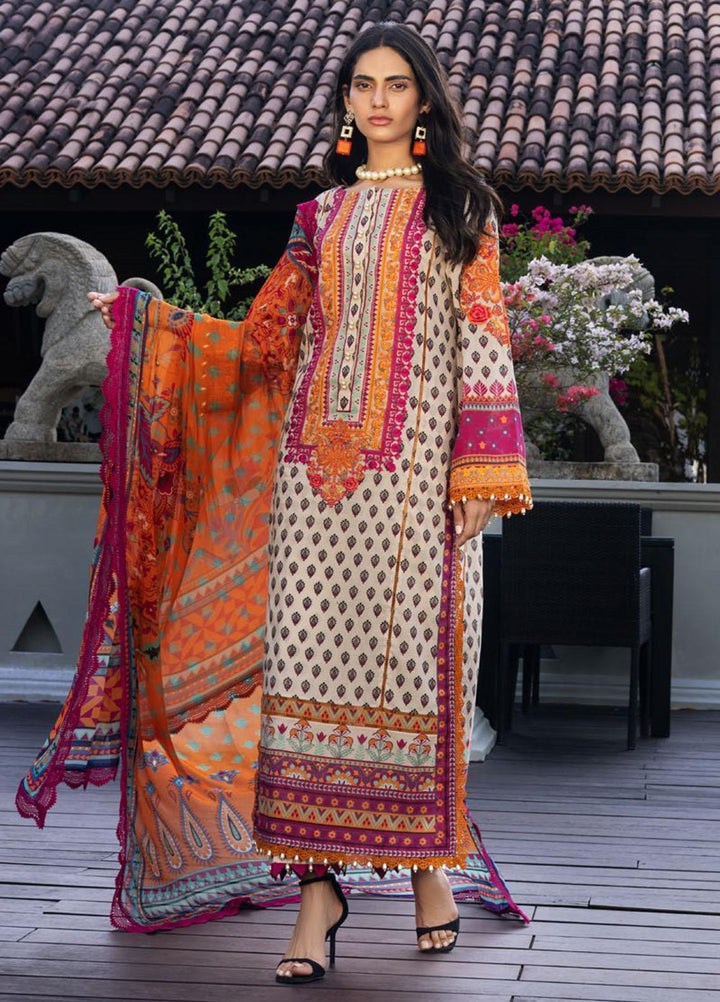 Tahra By Zainab Chottani Embroidered Lawn Suits Unstitched 3 Piece TZC22SS ETHNIC BLAZE 5B - Spring / Summer Collection