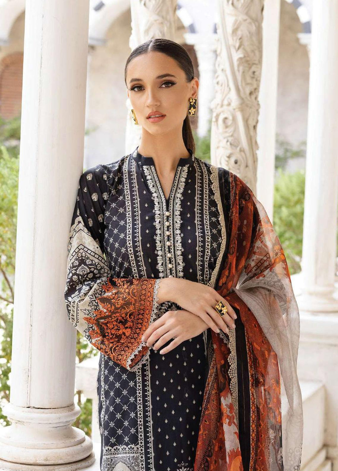 Tahra By Zainab Chottani Embroidered Lawn Suits Unstitched 3 Piece TZC23L Celestial Bliss 9A - Summer Collection