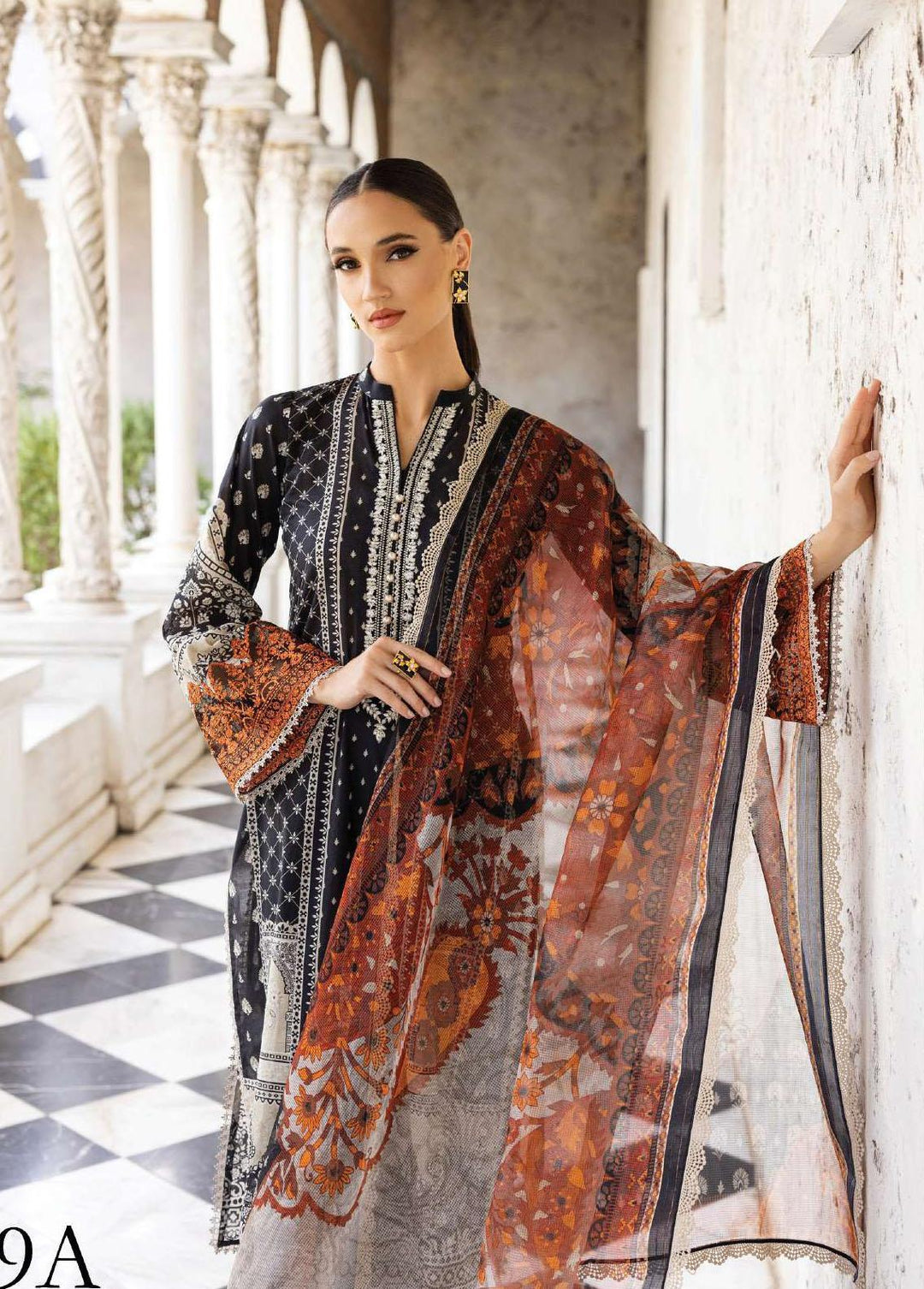 Tahra By Zainab Chottani Embroidered Lawn Suits Unstitched 3 Piece TZC23L Celestial Bliss 9A - Summer Collection