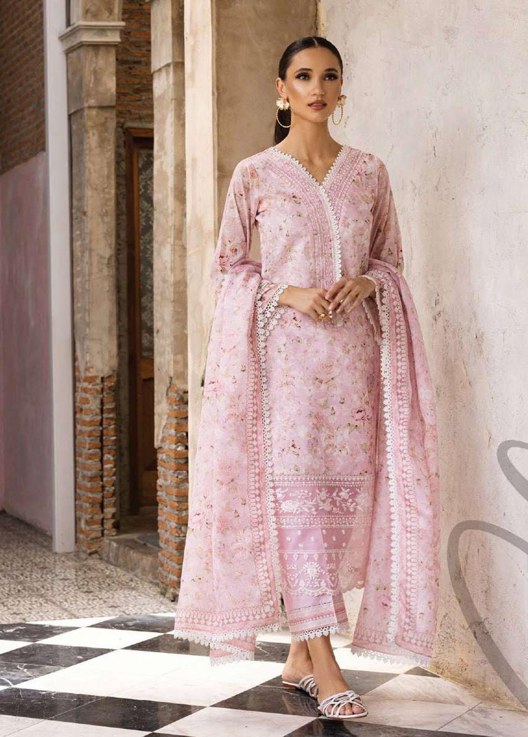 Tahra By Zainab Chottani Embroidered Lawn Suits Unstitched 3 Piece TZC23L Eden 3A - Summer Collection