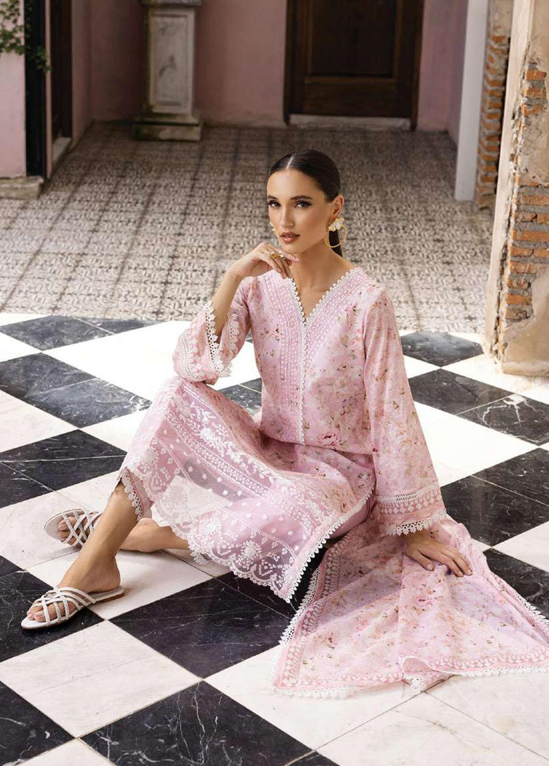 Tahra By Zainab Chottani Embroidered Lawn Suits Unstitched 3 Piece TZC23L Eden 3A - Summer Collection