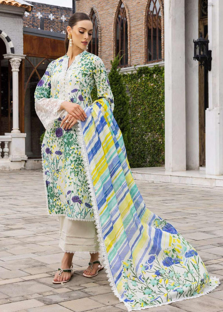 Tahra By Zainab Chottani Embroidered Lawn Suits Unstitched 3 Piece TZC23L Frosty Orchid 10A - Summer Collection