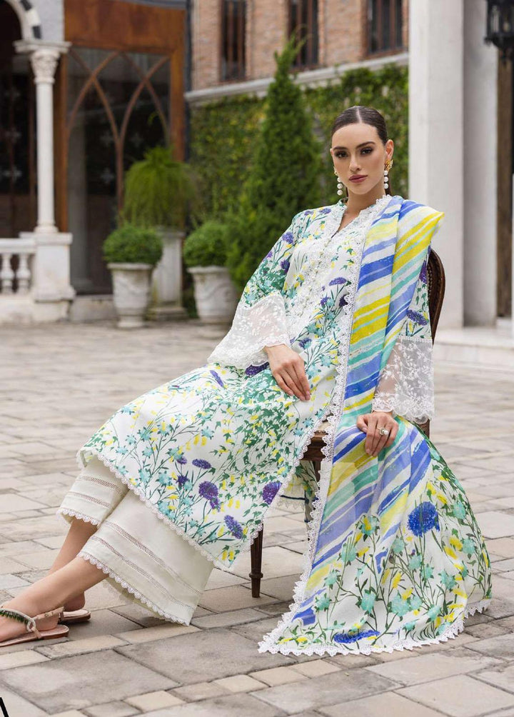 Tahra By Zainab Chottani Embroidered Lawn Suits Unstitched 3 Piece TZC23L Frosty Orchid 10A - Summer Collection