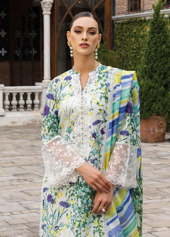 Tahra By Zainab Chottani Embroidered Lawn Suits Unstitched 3 Piece TZC23L Frosty Orchid 10A - Summer Collection
