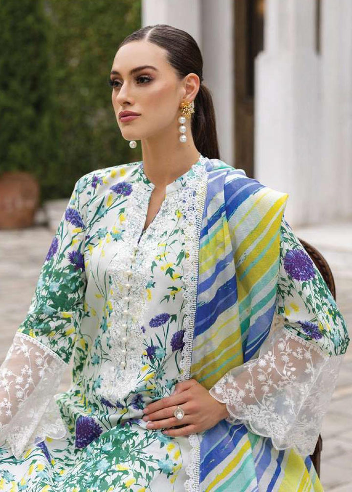 Tahra By Zainab Chottani Embroidered Lawn Suits Unstitched 3 Piece TZC23L Frosty Orchid 10A - Summer Collection