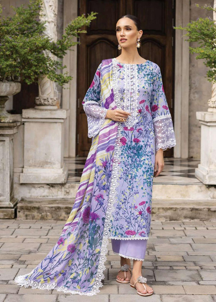 Tahra By Zainab Chottani Embroidered Lawn Suits Unstitched 3 Piece TZC23L Frosty Orchid 10B - Summer Collection