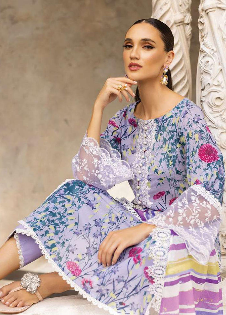 Tahra By Zainab Chottani Embroidered Lawn Suits Unstitched 3 Piece TZC23L Frosty Orchid 10B - Summer Collection