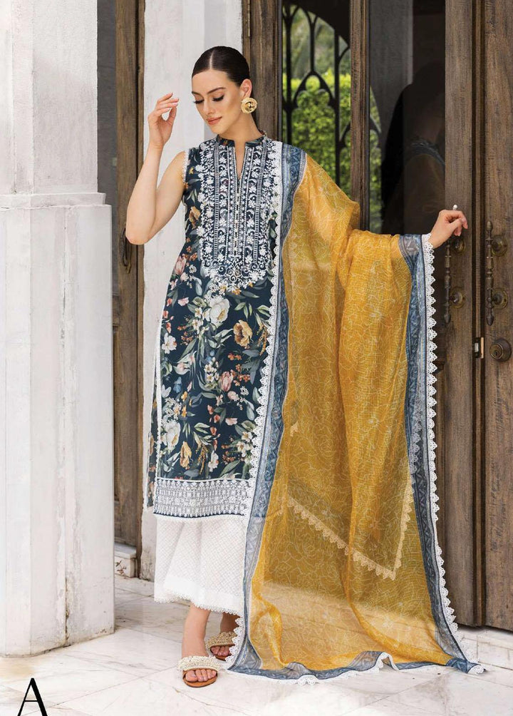 Tahra By Zainab Chottani Embroidered Lawn Suits Unstitched 3 Piece TZC23L Jade Charm 1A - Summer Collection