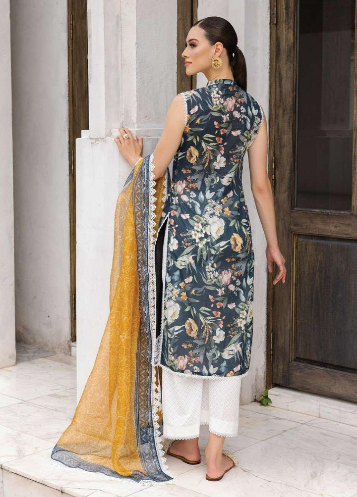 Tahra By Zainab Chottani Embroidered Lawn Suits Unstitched 3 Piece TZC23L Jade Charm 1A - Summer Collection