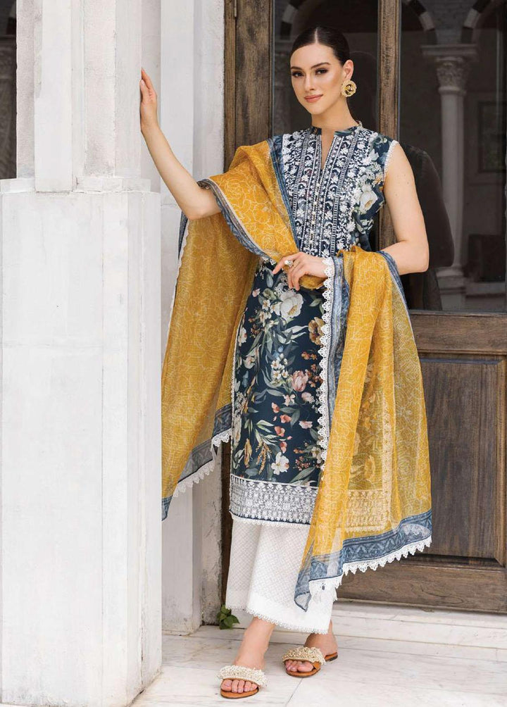 Tahra By Zainab Chottani Embroidered Lawn Suits Unstitched 3 Piece TZC23L Jade Charm 1A - Summer Collection