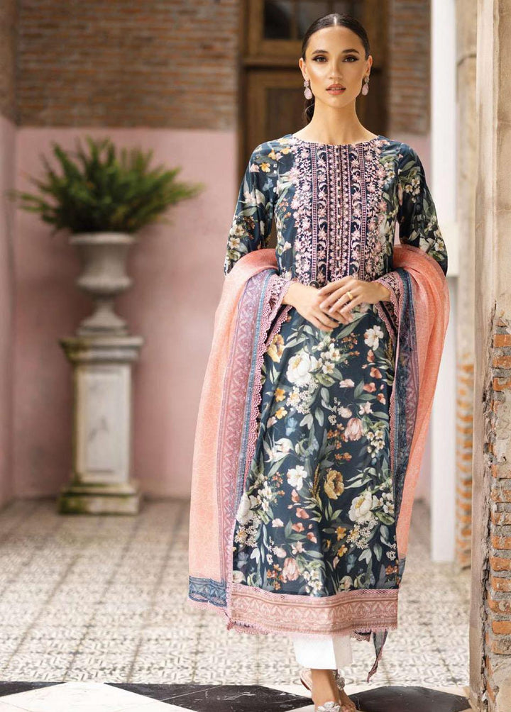 Tahra By Zainab Chottani Embroidered Lawn Suits Unstitched 3 Piece TZC23L Jade Charm 1B - Summer Collection