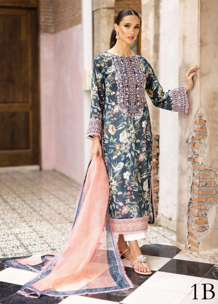 Tahra By Zainab Chottani Embroidered Lawn Suits Unstitched 3 Piece TZC23L Jade Charm 1B - Summer Collection