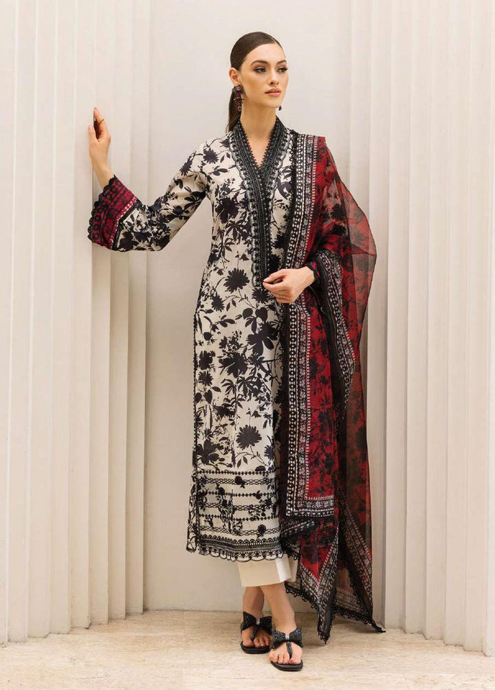 Tahra By Zainab Chottani Embroidered Lawn Suits Unstitched 3 Piece TZC23L Mysti Peony 5B - Summer Collection