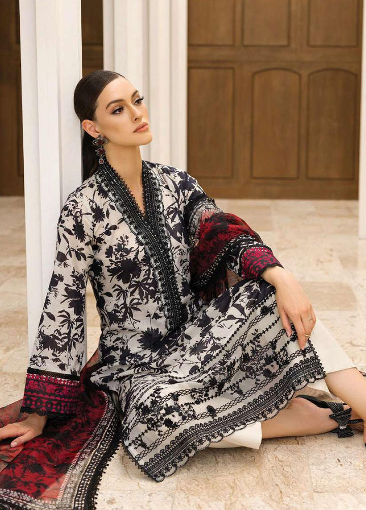 Tahra By Zainab Chottani Embroidered Lawn Suits Unstitched 3 Piece TZC23L Mysti Peony 5B - Summer Collection