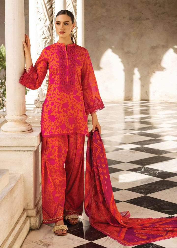 Tahra By Zainab Chottani Embroidered Lawn Suits Unstitched 3 Piece TZC23L Poppy Zest 4A - Summer Collection