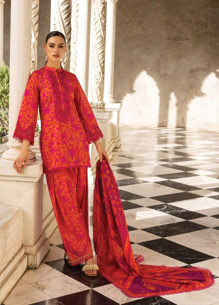 Tahra By Zainab Chottani Embroidered Lawn Suits Unstitched 3 Piece TZC23L Poppy Zest 4A - Summer Collection