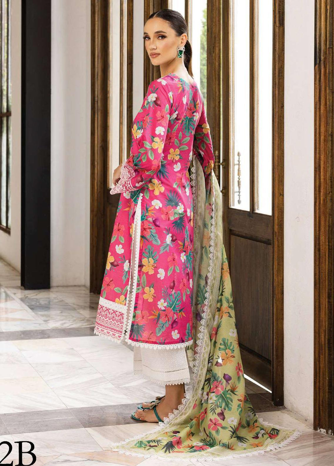 Tahra By Zainab Chottani Embroidered Lawn Suits Unstitched 3 Piece TZC23L Wild Blossom 2B - Summer Collection