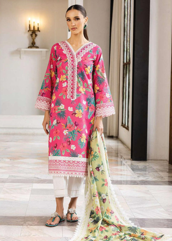 Tahra By Zainab Chottani Embroidered Lawn Suits Unstitched 3 Piece TZC23L Wild Blossom 2B - Summer Collection