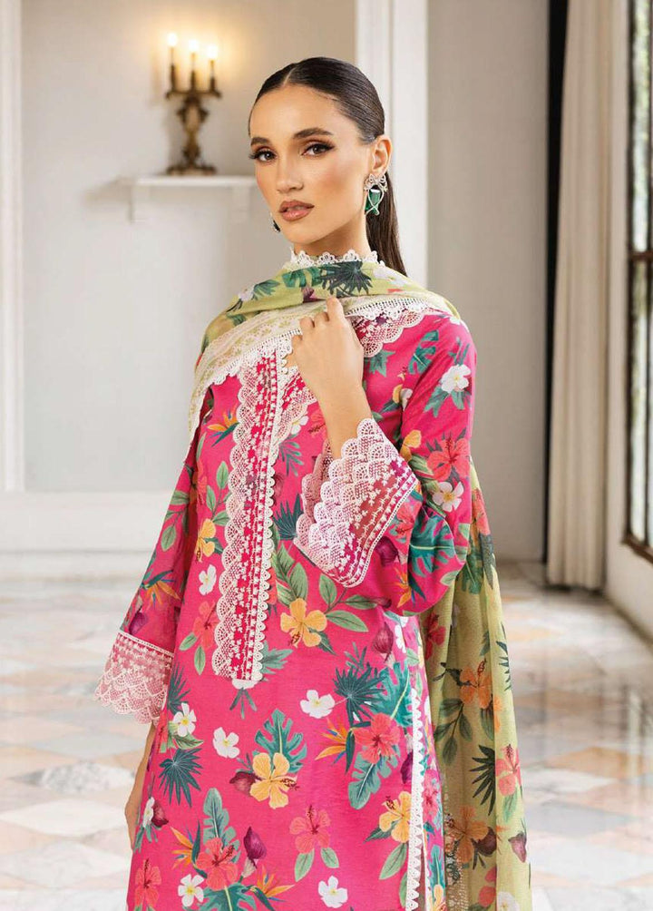 Tahra By Zainab Chottani Embroidered Lawn Suits Unstitched 3 Piece TZC23L Wild Blossom 2B - Summer Collection