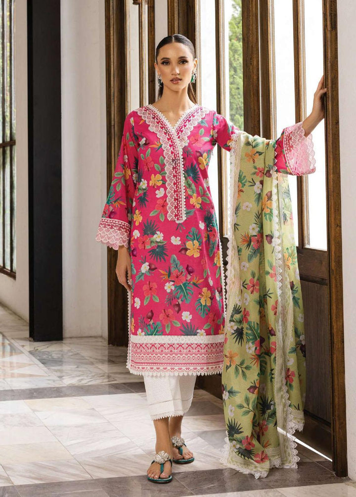 Tahra By Zainab Chottani Embroidered Lawn Suits Unstitched 3 Piece TZC23L Wild Blossom 2B - Summer Collection