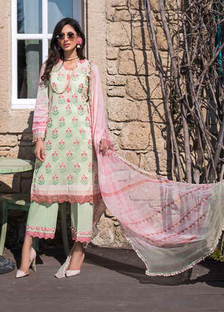 Tahra by Zainab Chottani Embroidered Lawn Suits Unstitched 3 Piece TZC21L 2A MYSTIC ROSE - Summer Collection