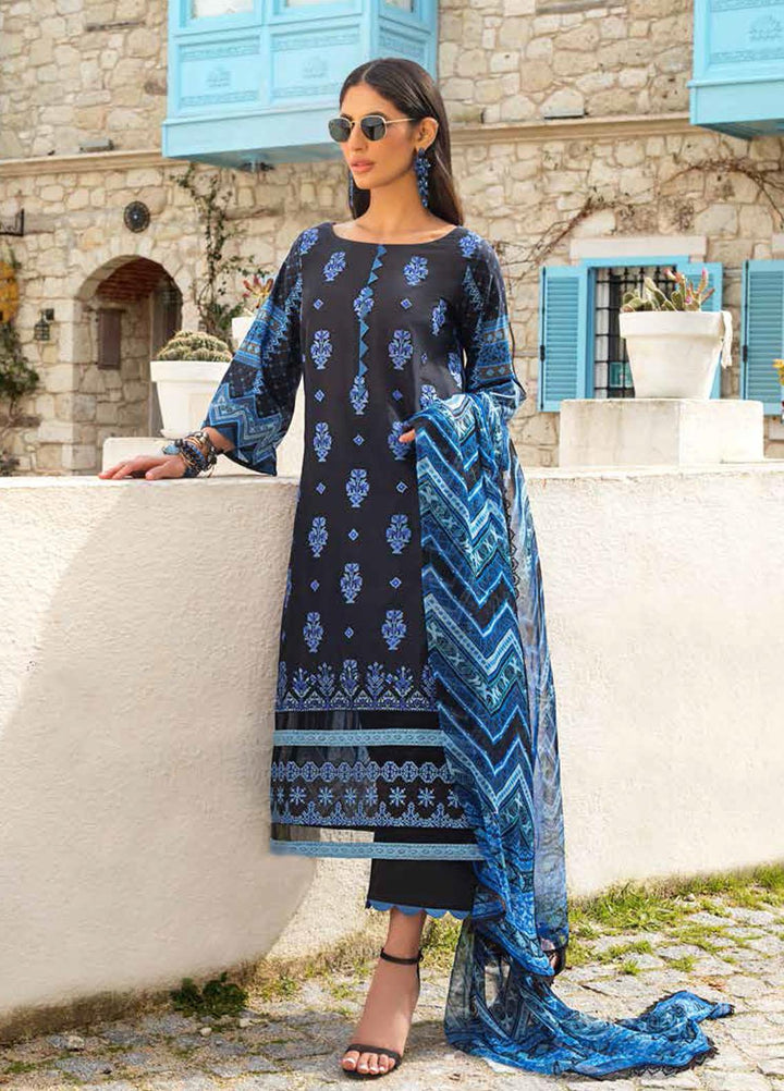 Tahra by Zainab Chottani Embroidered Lawn Suits Unstitched 3 Piece TZC21L 4B BLOOMING BLUES - Summer Collection