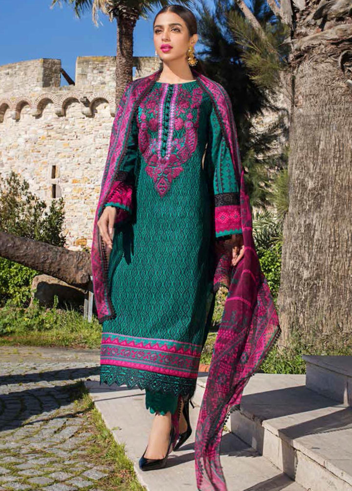 Tahra by Zainab Chottani Embroidered Lawn Suits Unstitched 3 Piece TZC21L 5B EMERALD ELEGANCE - Summer Collection