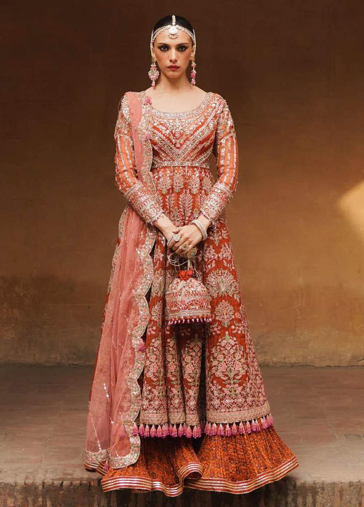 Tammam By Hussain Rehar Embroidered Organza Suits Unstitched 3 Piece HRR23T Amanat - Luxury Collection