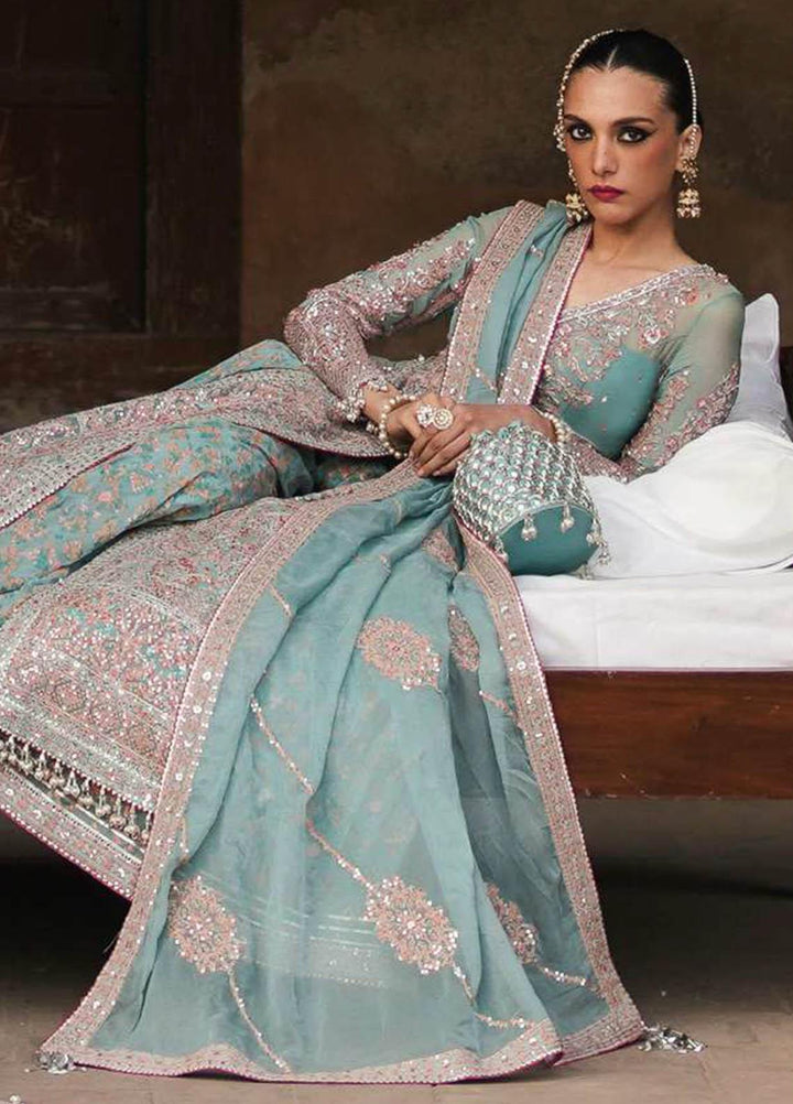 Tammam By Hussain Rehar Embroidered Chiffon Suits Unstitched 3 Piece HRR23T Khuaab - Luxury Collection