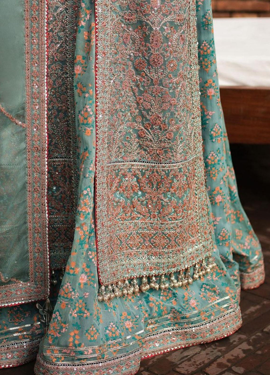 Tammam By Hussain Rehar Embroidered Chiffon Suits Unstitched 3 Piece HRR23T Khuaab - Luxury Collection