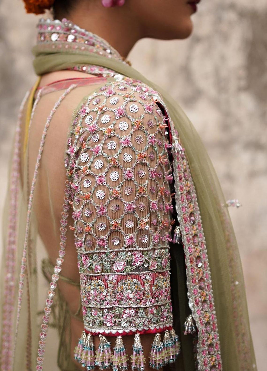 Tammam By Hussain Rehar Embroidered Net Suits Unstitched 3 Piece HRR23T Safar - Luxury Collection