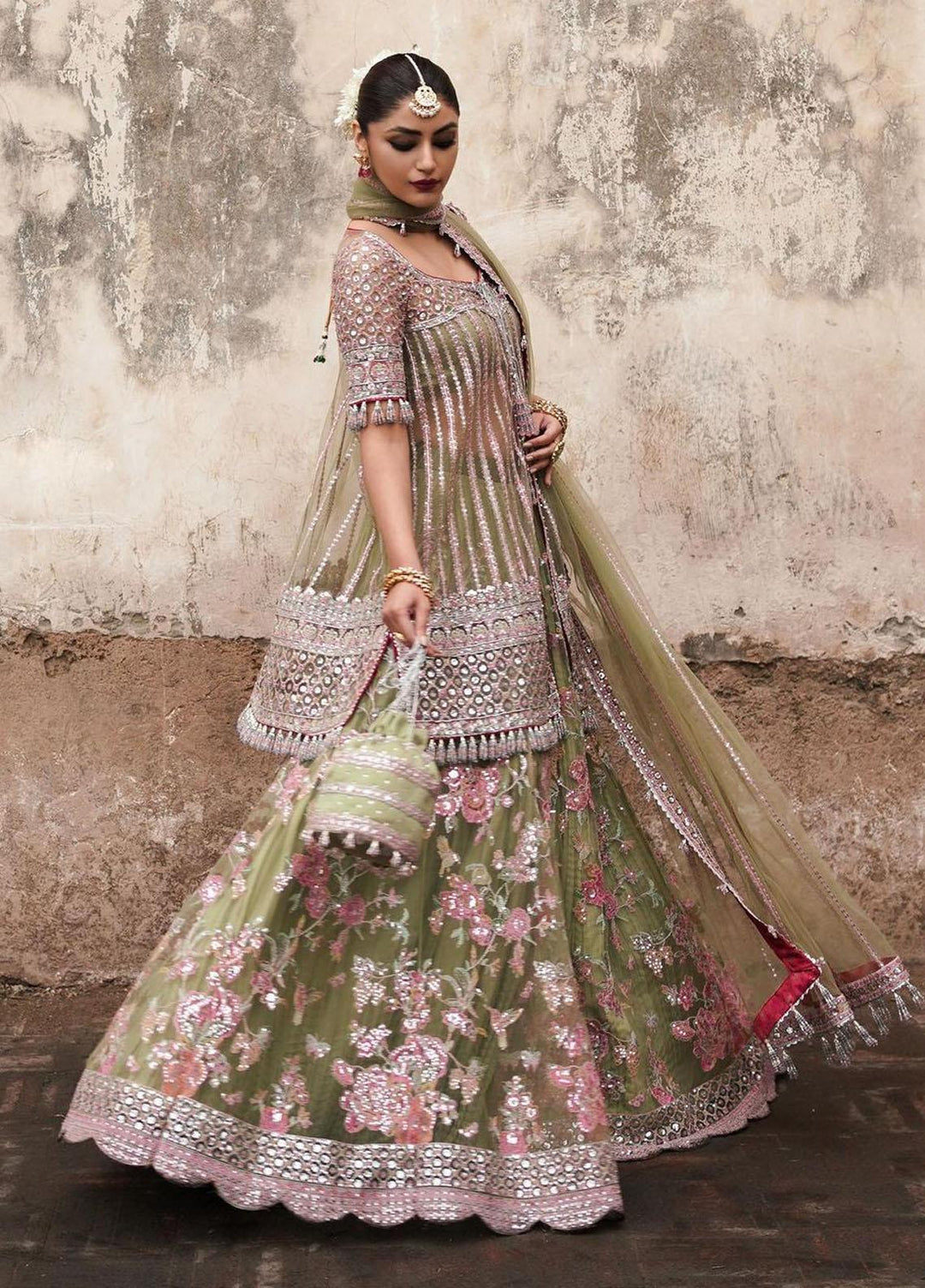 Tammam By Hussain Rehar Embroidered Net Suits Unstitched 3 Piece HRR23T Safar - Luxury Collection