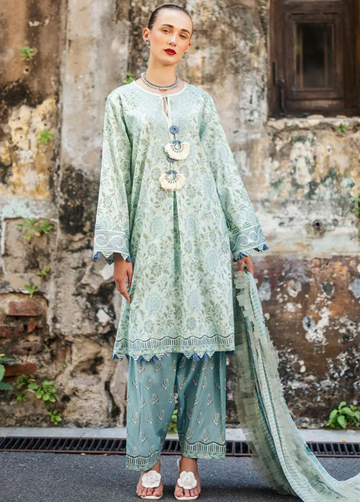 Taneez By Roheenaz Embroidered Lawn Suit Unstitched 3 Piece ENZ24T RNB-02A Jasmin - Summer Collection