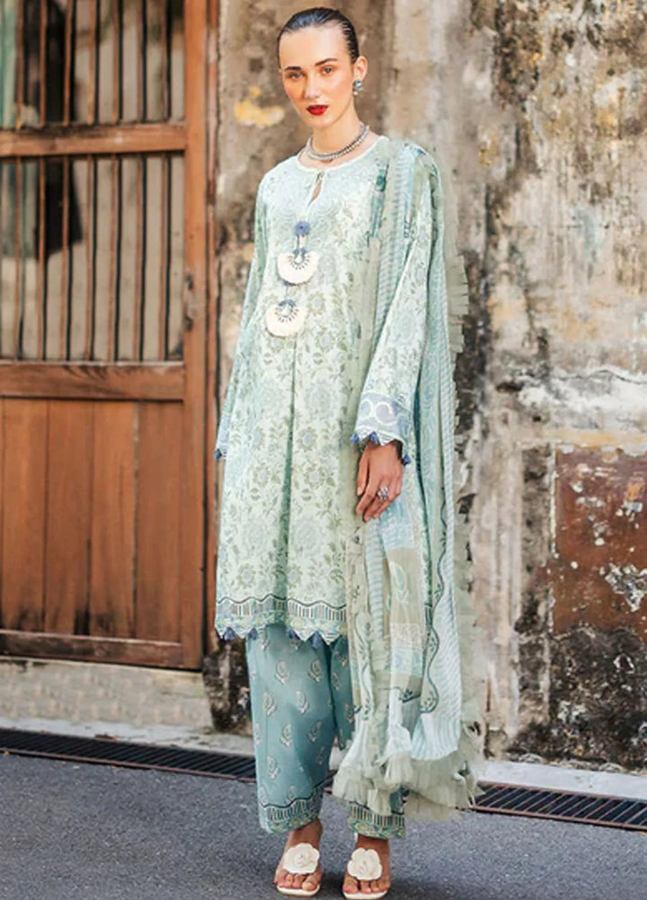 Taneez By Roheenaz Embroidered Lawn Suit Unstitched 3 Piece ENZ24T RNB-02A Jasmin - Summer Collection