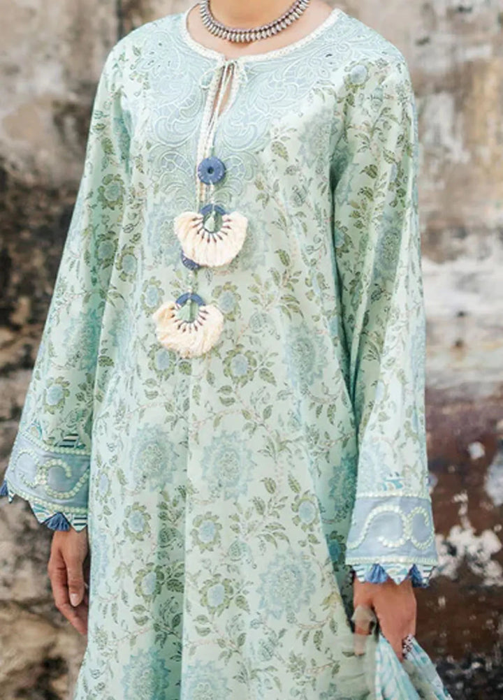 Taneez By Roheenaz Embroidered Lawn Suit Unstitched 3 Piece ENZ24T RNB-02A Jasmin - Summer Collection