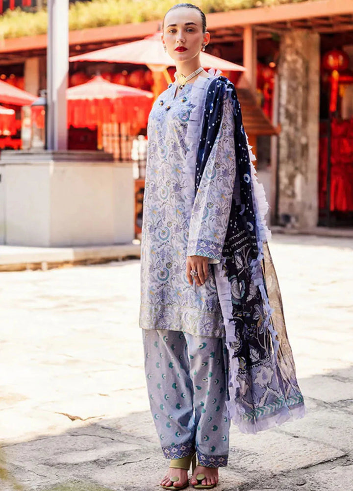 Taneez By Roheenaz Embroidered Lawn Suit Unstitched 3 Piece ENZ24T RNB-03A Afsaneh - Summer Collection