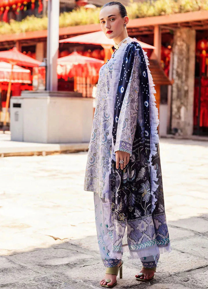 Taneez By Roheenaz Embroidered Lawn Suit Unstitched 3 Piece ENZ24T RNB-03A Afsaneh - Summer Collection