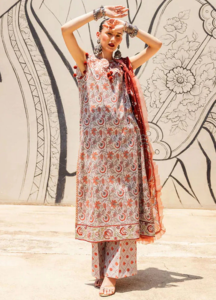 Taneez By Roheenaz Embroidered Lawn Suit Unstitched 3 Piece ENZ24T RNB-03B Yekta - Summer Collection